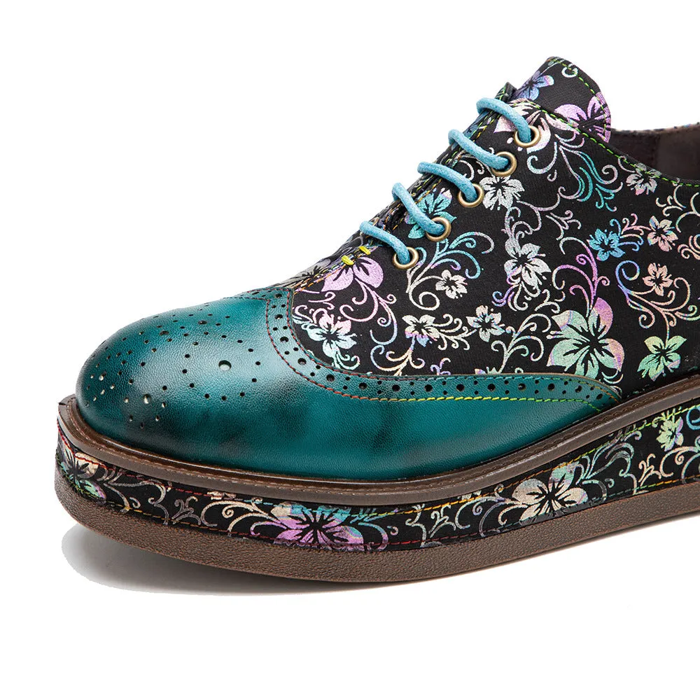 Vibrant Chic Lace-up Flat Brogues