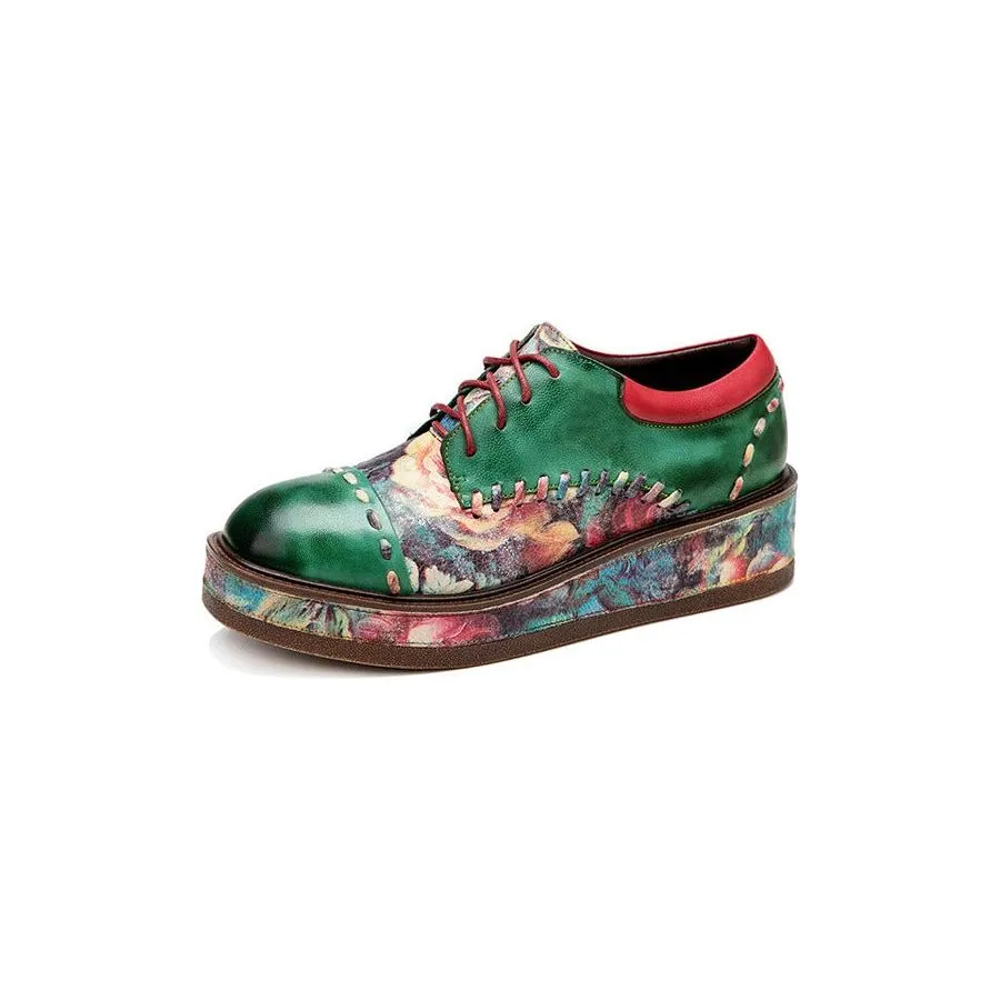 Vibrant Chic Lace-up Flat Brogues