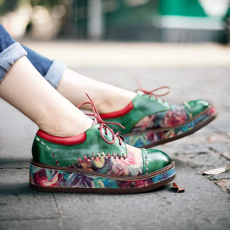 Vibrant Chic Lace-up Flat Brogues