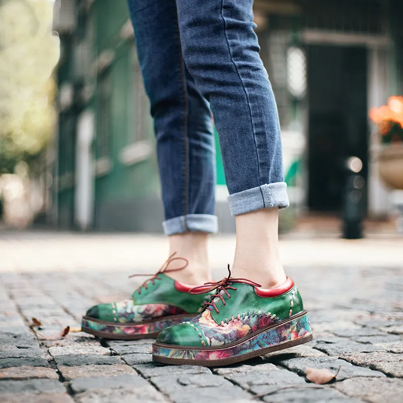 Vibrant Chic Lace-up Flat Brogues