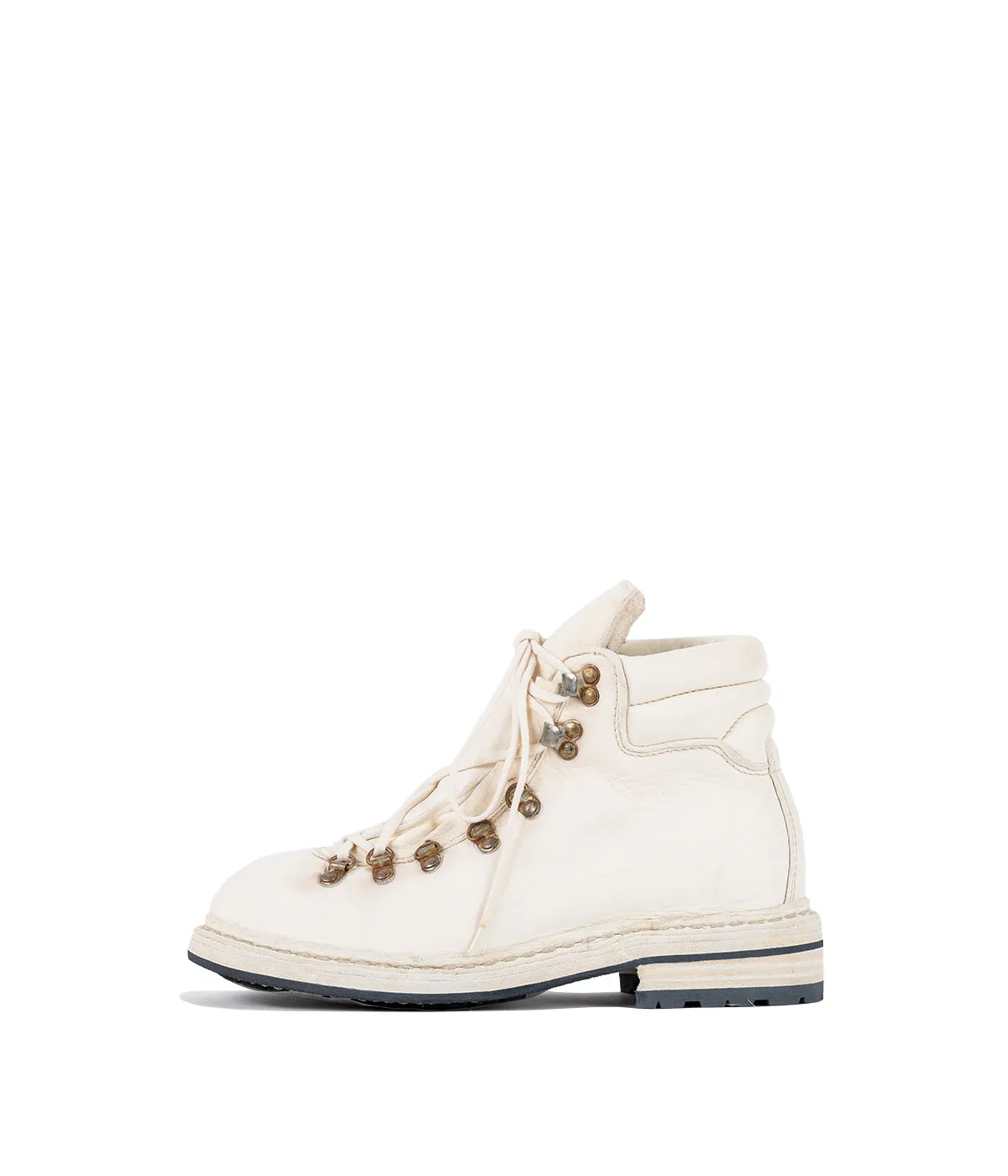 White Full Grain Hiking Boots