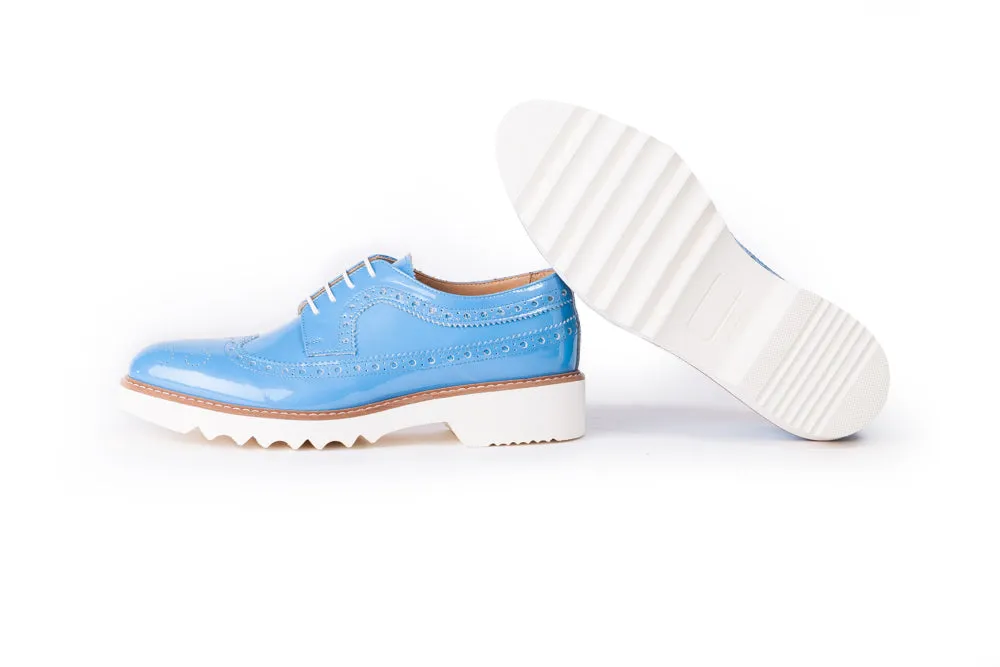 Women's Sky Blue & Tan Brogue Wingtip.343 (2017)